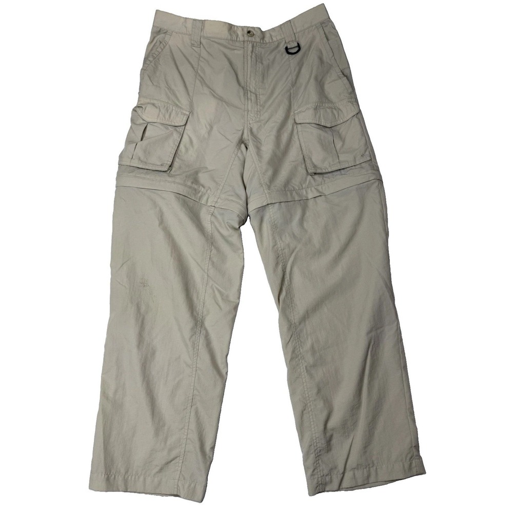 Columbia PFG Convertible Cargo Pants Mens Medium Khaki Zip Off Hiking FM8280